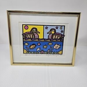 Artist Signed Serigraph Colorful Nature Art Print Holly Sue Buningh 90 Framed